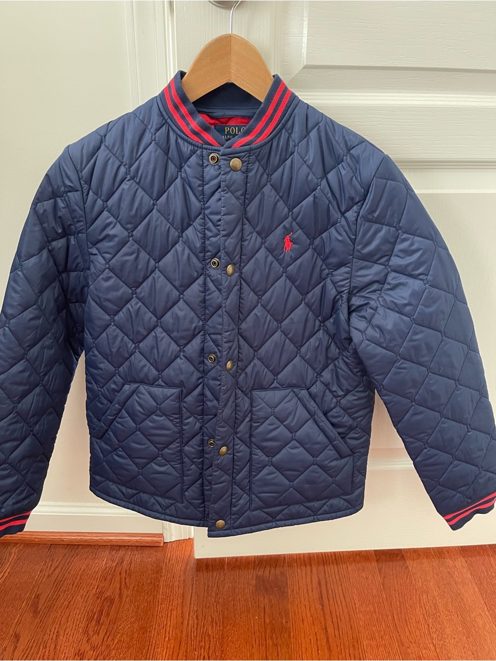 Polo Ralph Lauren Boys Navy Quilted Bomber Jacket Size Large (14-16)